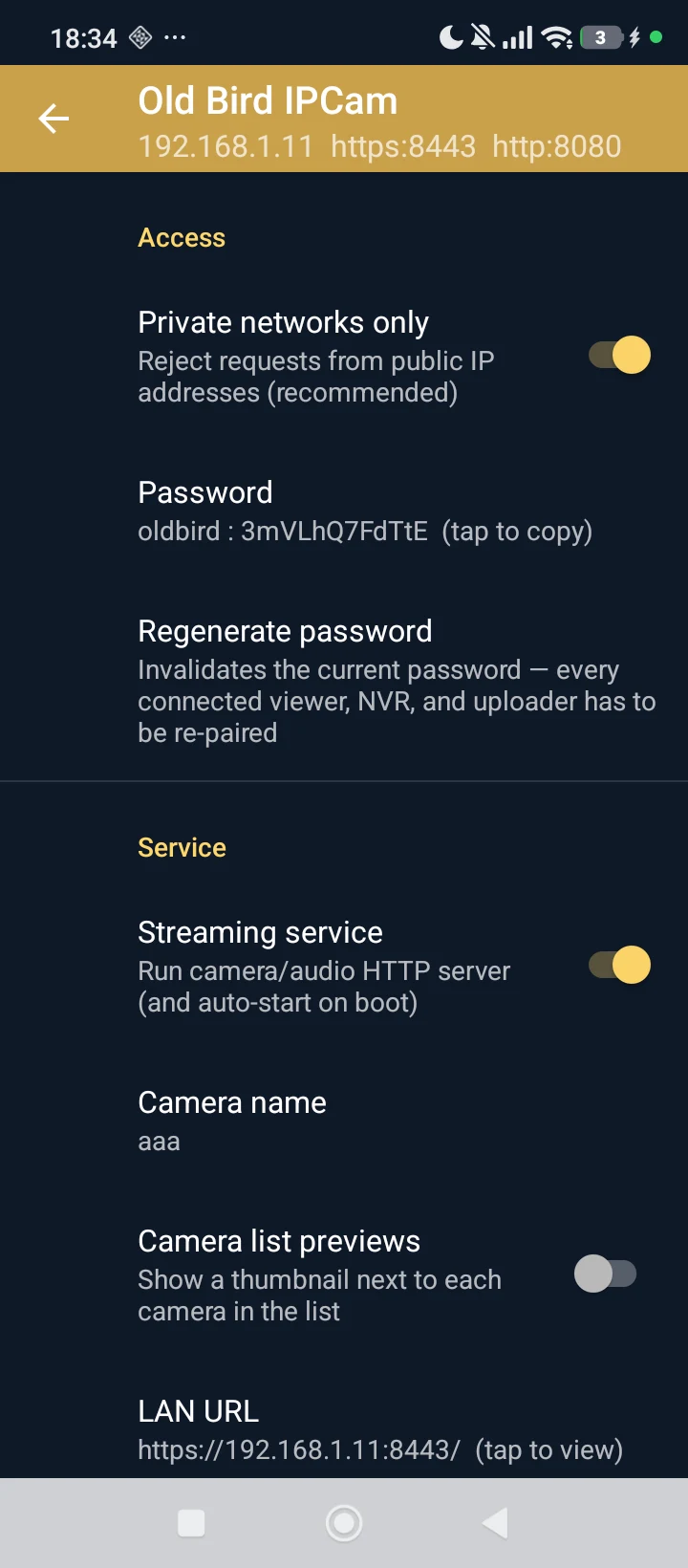 Settings &mdash; access and service.