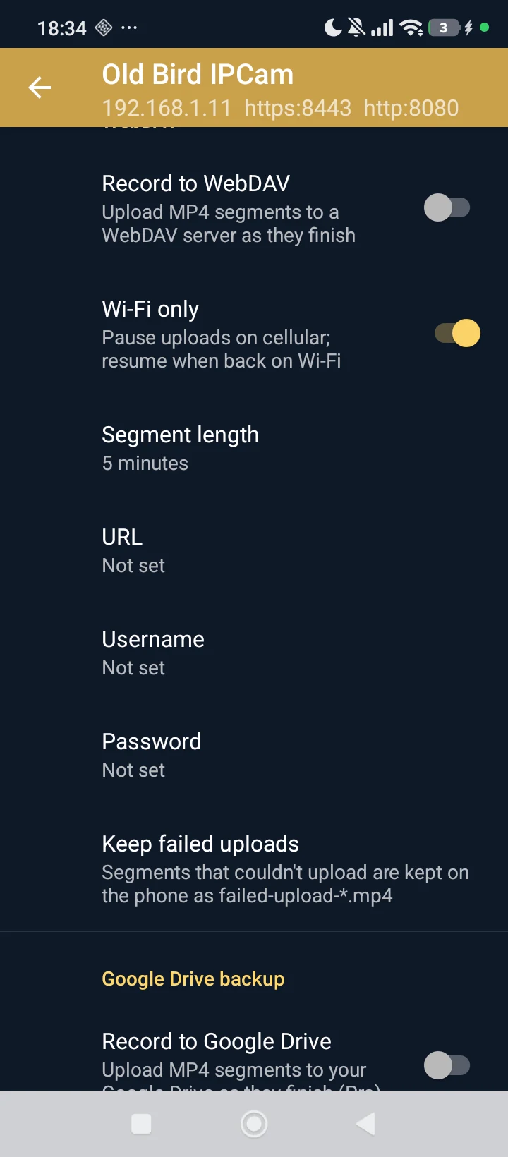 Settings &mdash; backup.